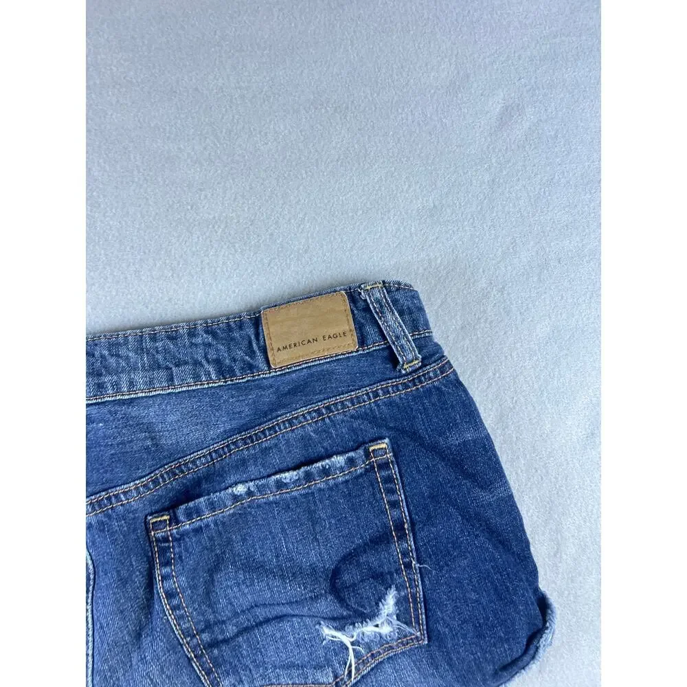 American Eagle outfitters denim shorts womans 4 cut offs distressed summer - Picture 2 of 6